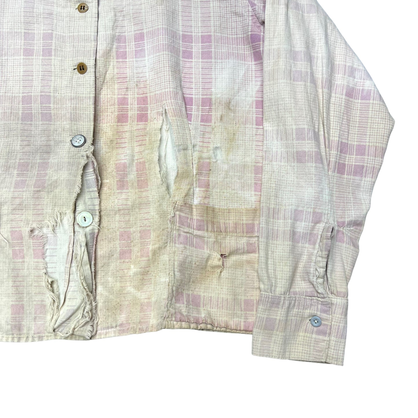 1940s Faded pink homemade flannel (M/L)