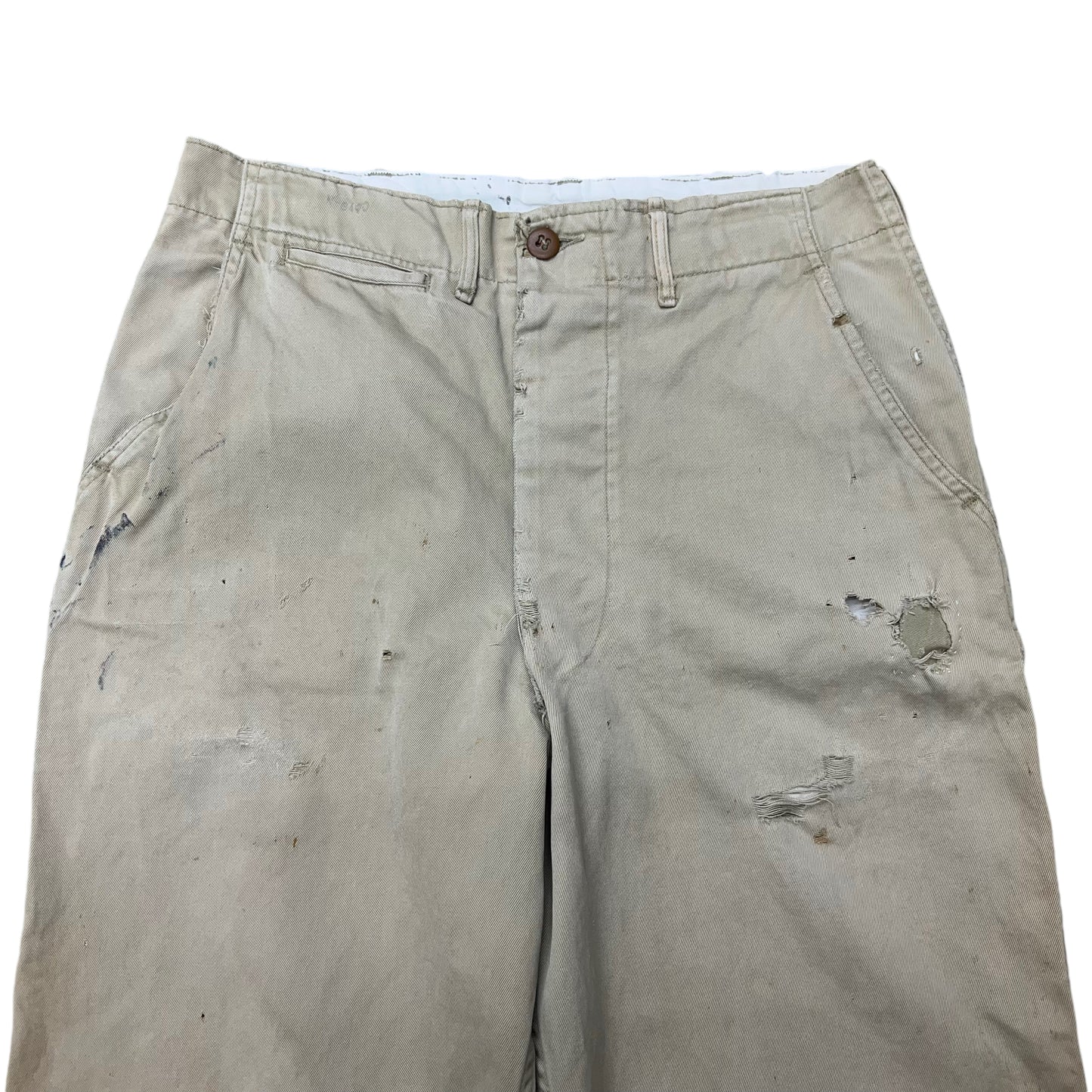 1950s Khaki button fly chino work pants (30w)