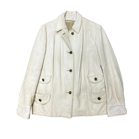 1950s Women’s white leather jacket