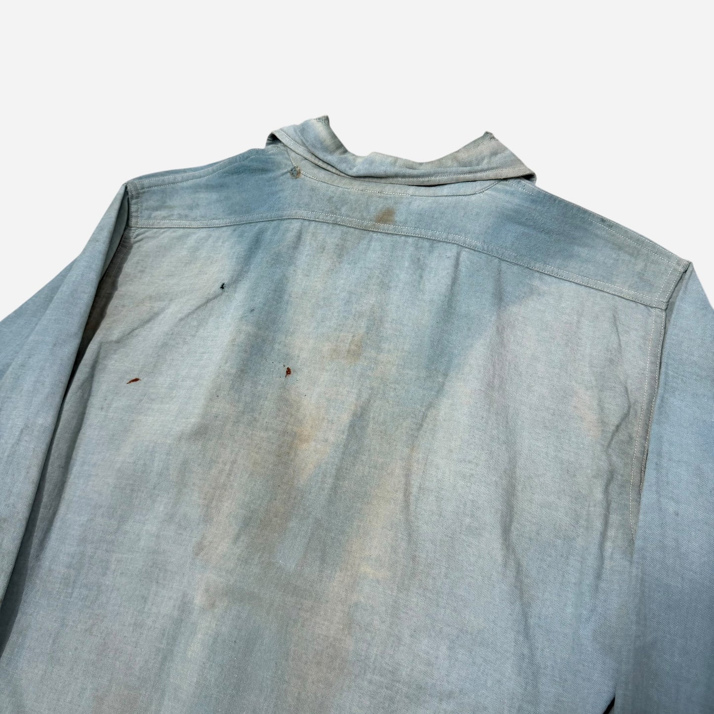 1930s Anvil sun faded cotton moleskin work shirt (M)