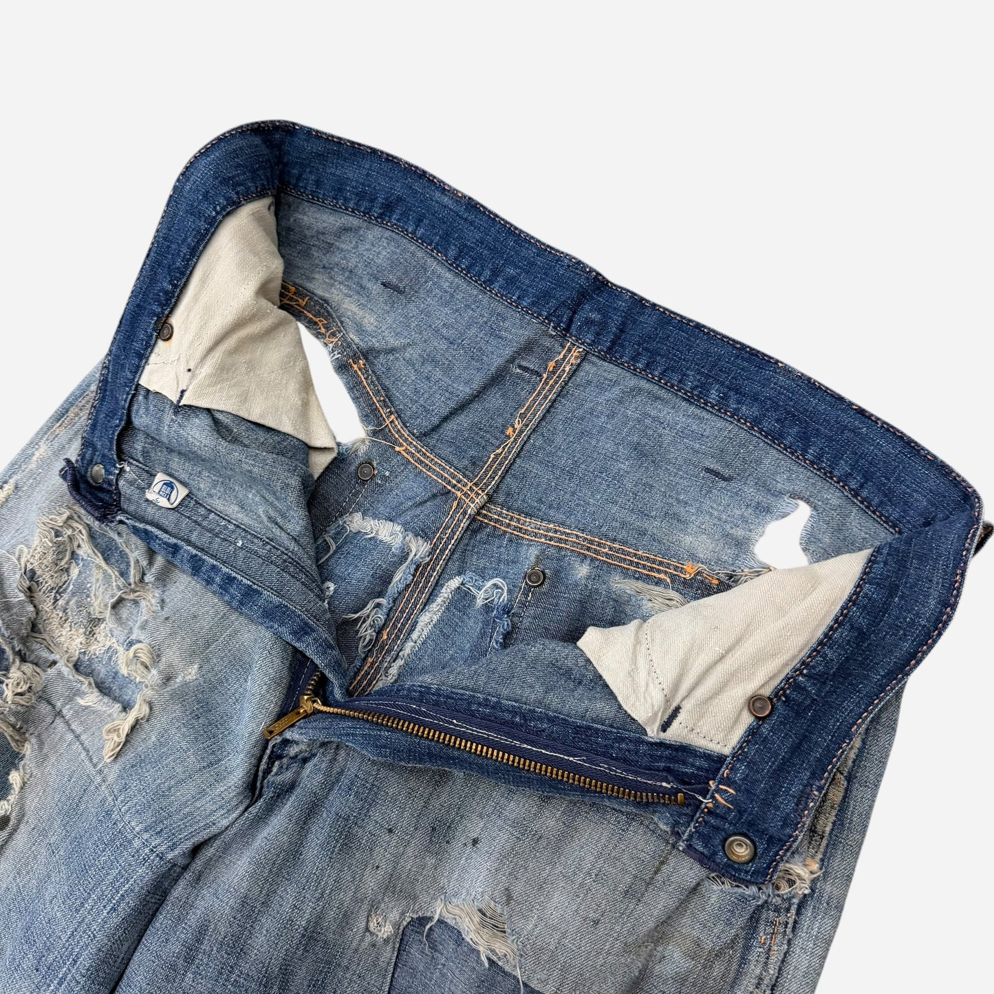 1950s As Is Blue Bell heavily repaired carpenter jeans (29w)