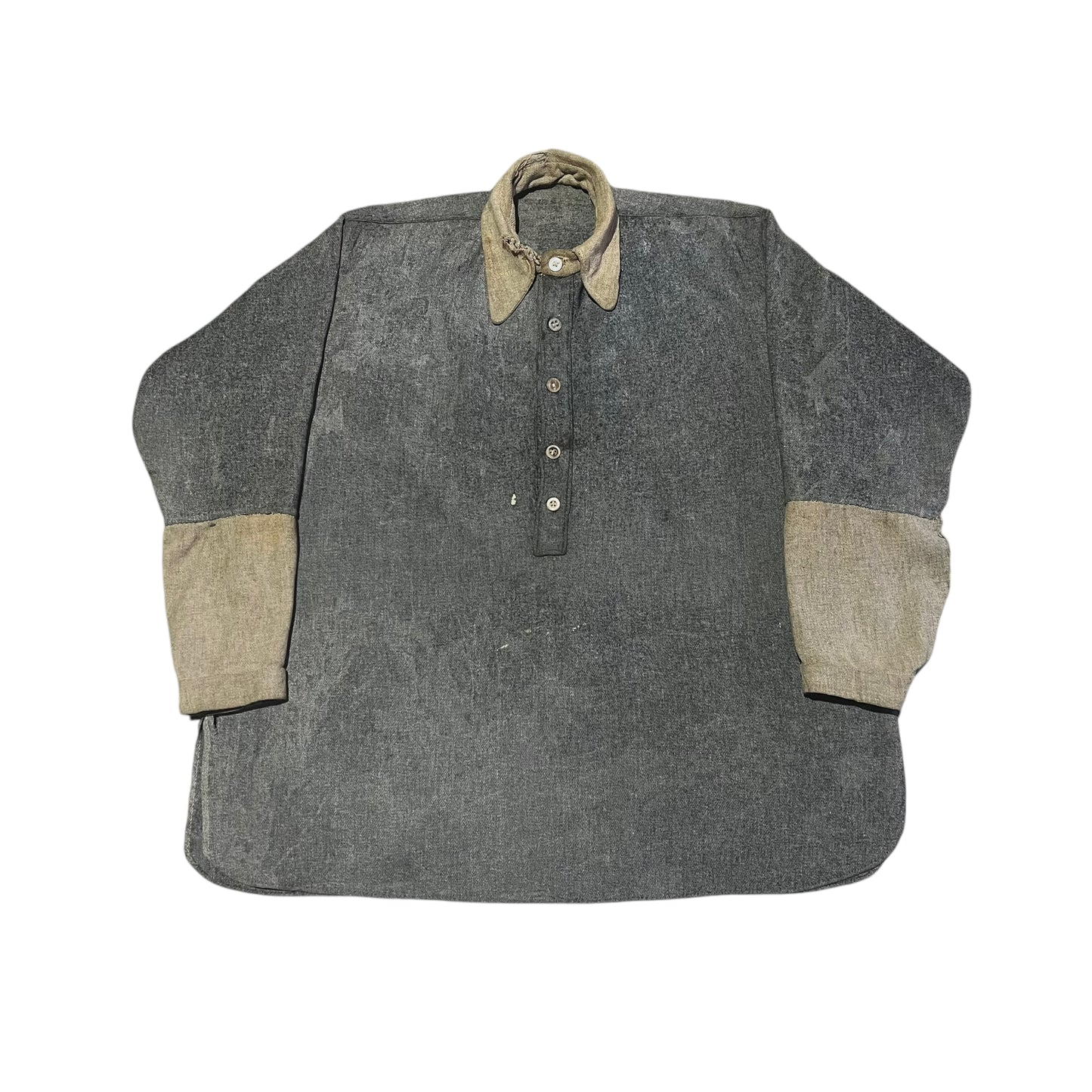 1910s Two toned wool/cotton pullover work shirt (M)