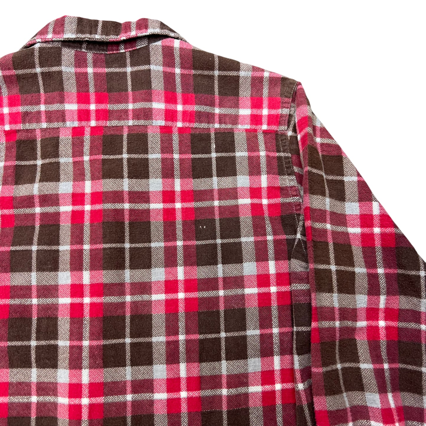 1960s Penney’s plaid red cotton printed shirt flannel (S)