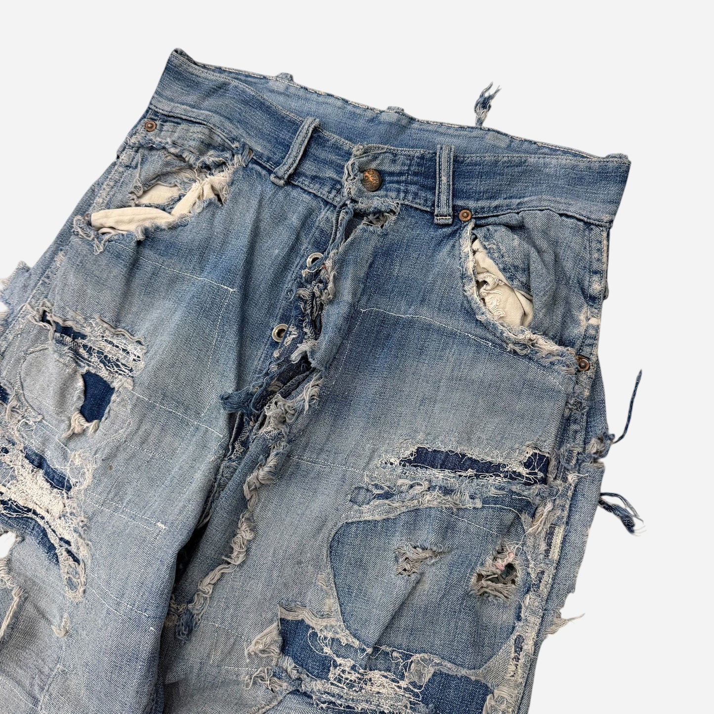 1940s As Is Big Mac heavily repaired donut button fly carpenter jeans (28w)