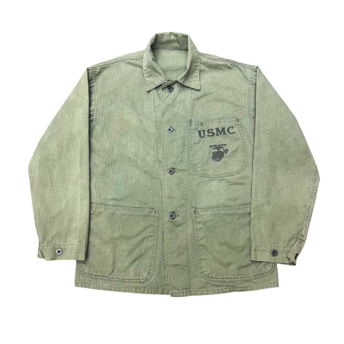 1950s USMC Korean War P41 USN worn HBT shirt jacket (M)