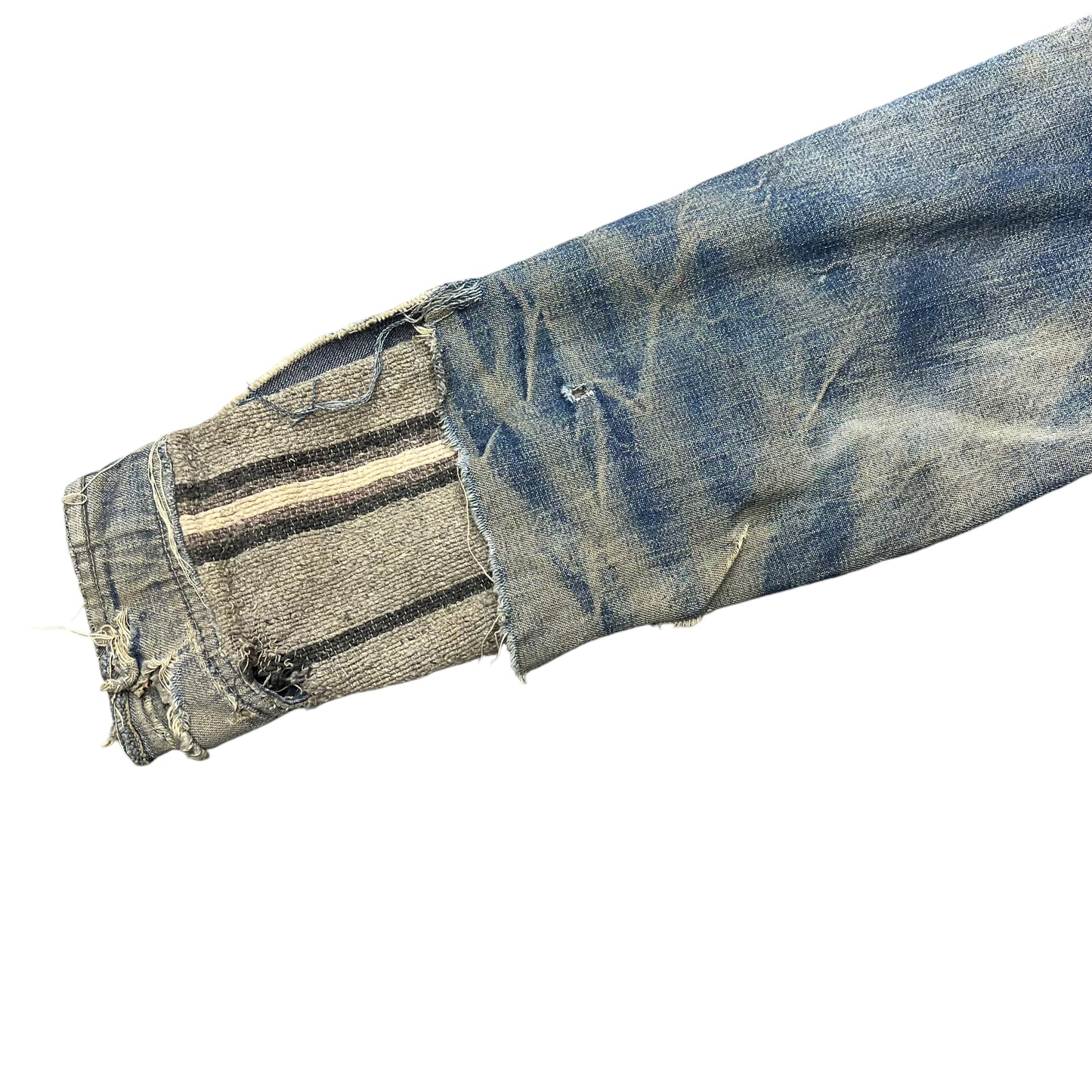 1930s King Pointer distressed blanket lined denim chore coat (S)