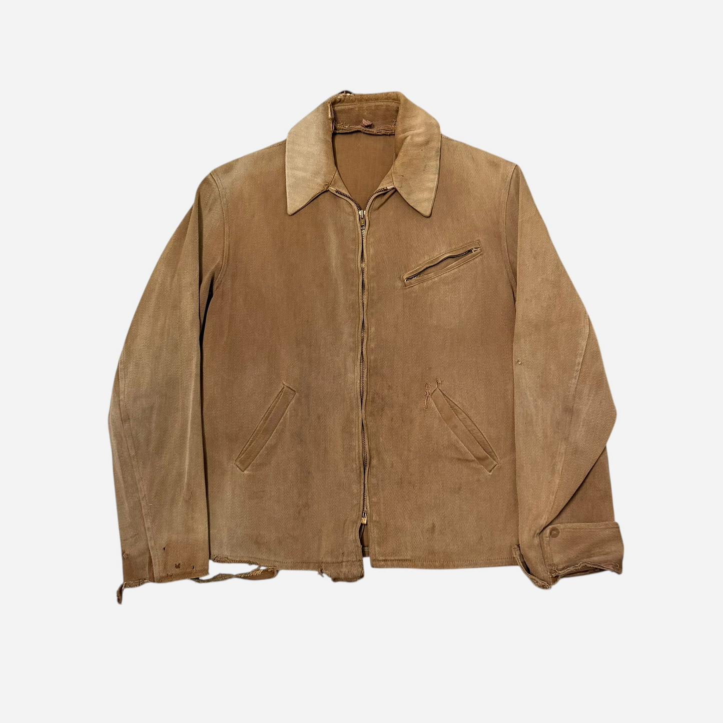 1940s Brown whipcord belt back jacket (M)