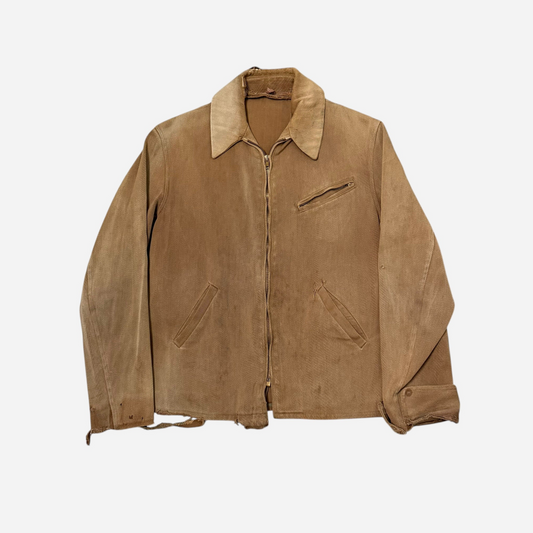 1940s Brown whipcord belt back jacket (M)