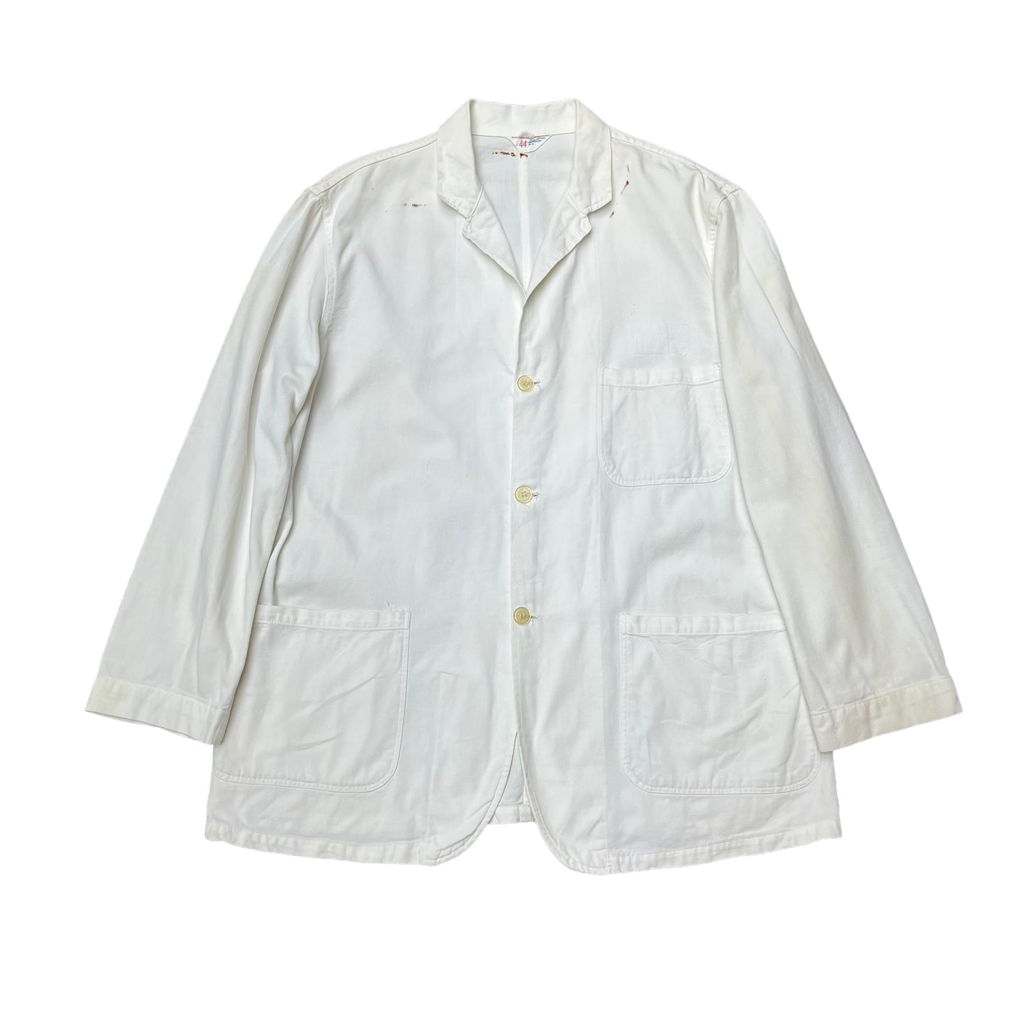 1950s 1960s White cotton work chore jacket (L/XL)