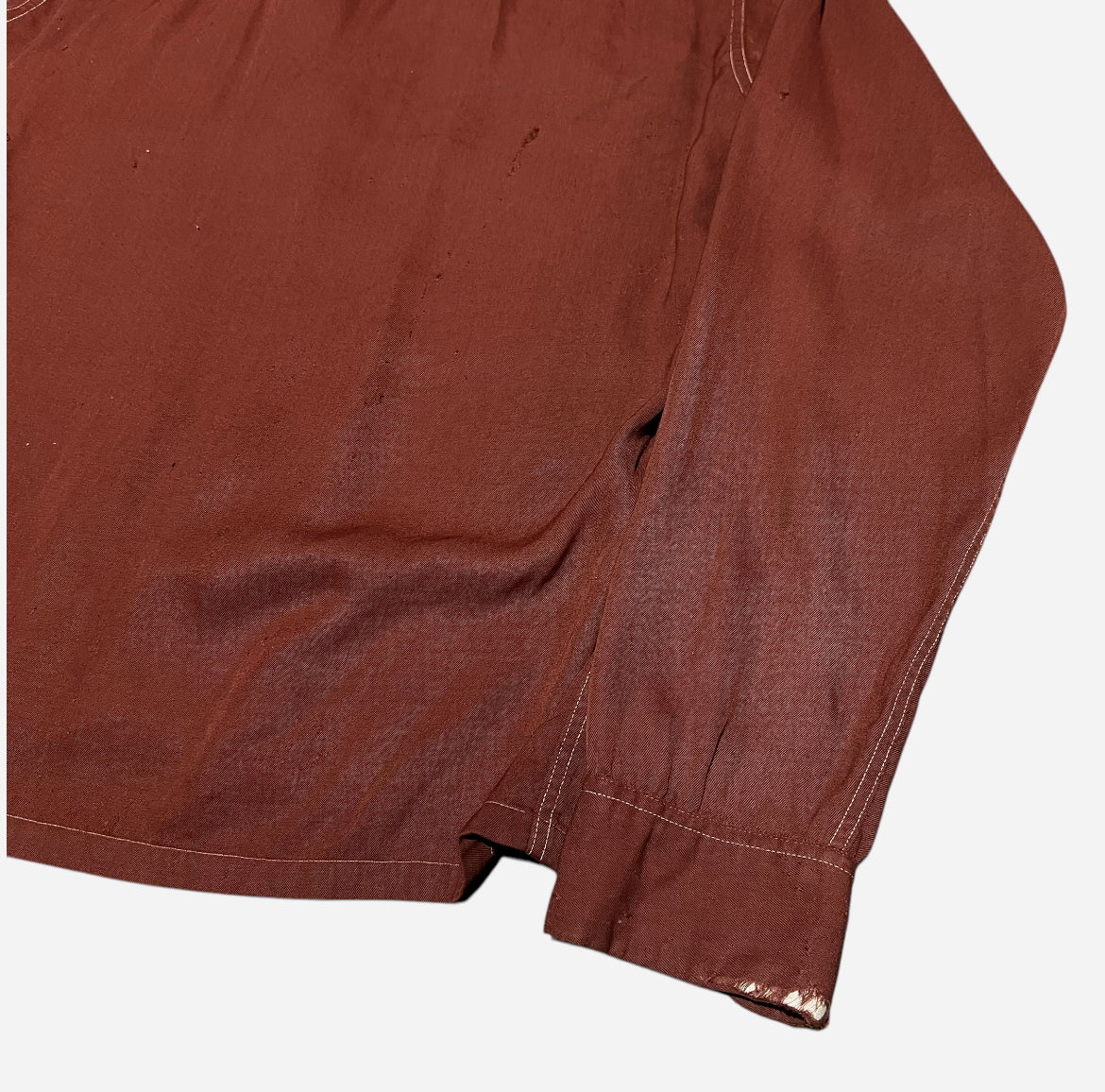 1950s Towncraft brown/orange rayon loop collar shirt (M)
