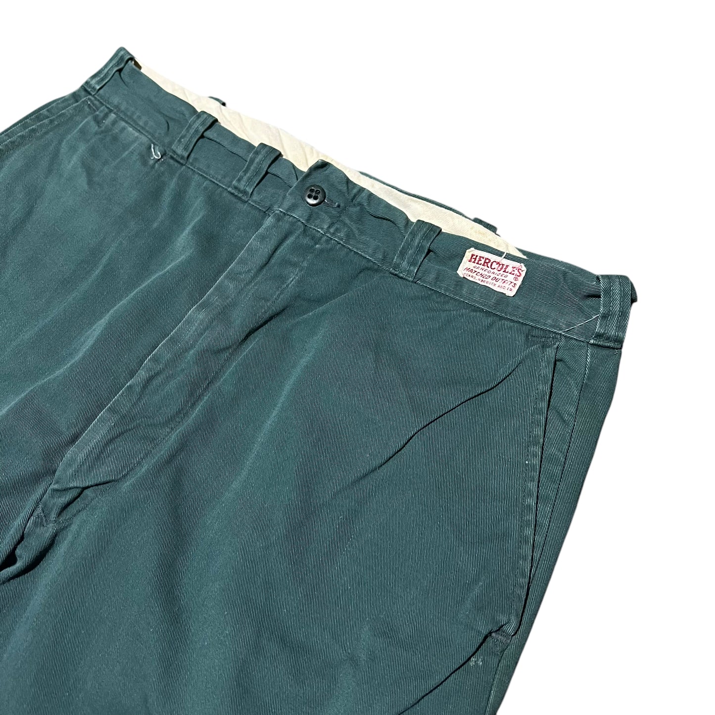 1950s Hercules green chino sail cloth work pants (34w)