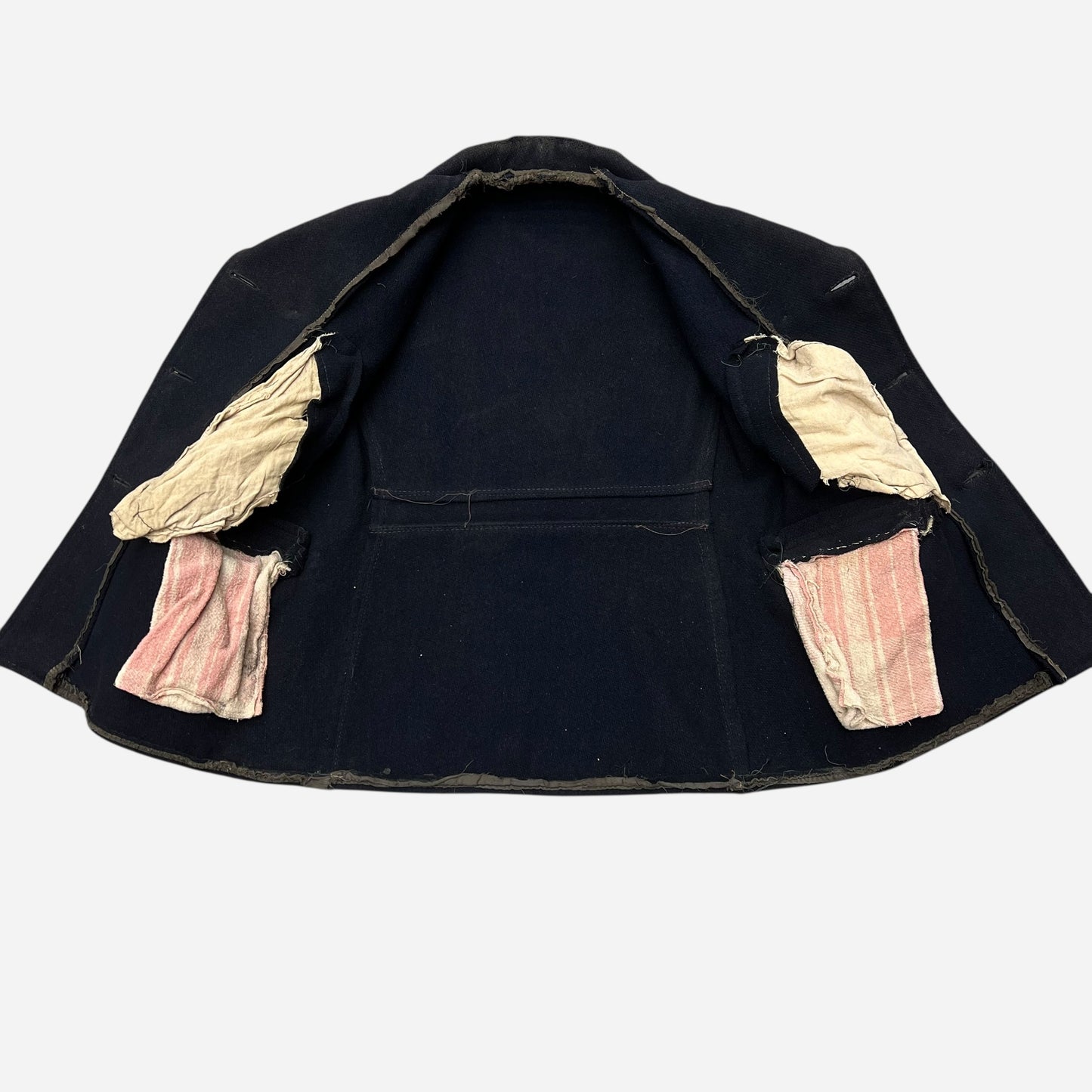 1930s Sun faded navy/black double breasted wool peacoat (M)