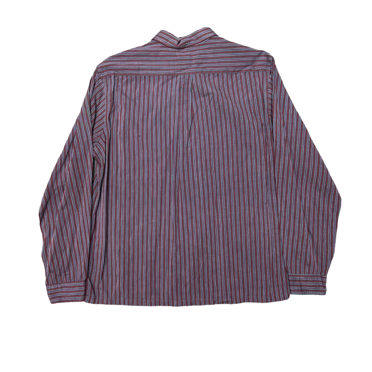 1950s Thrashed red striped dress shirt (L)