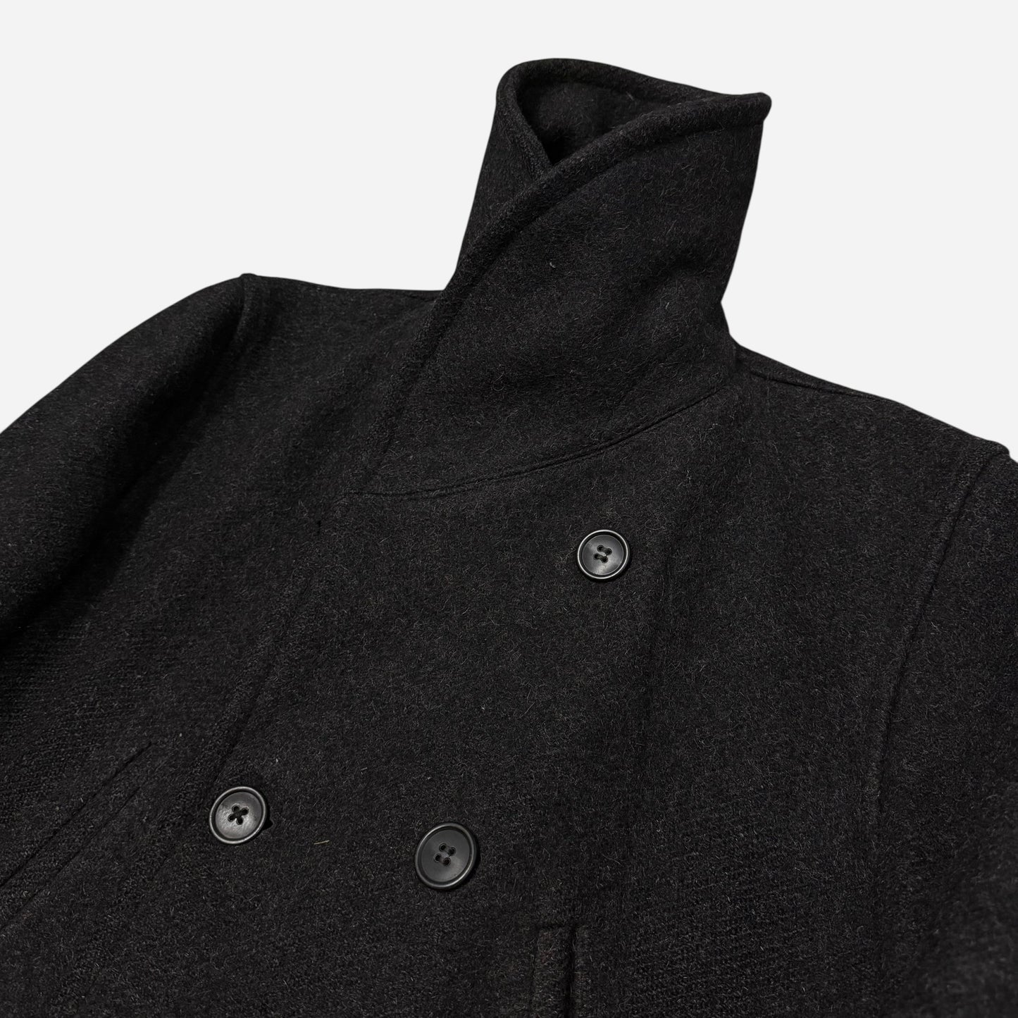1930s Field & Stream black wool double breasted mackinaw coat (L/XL)