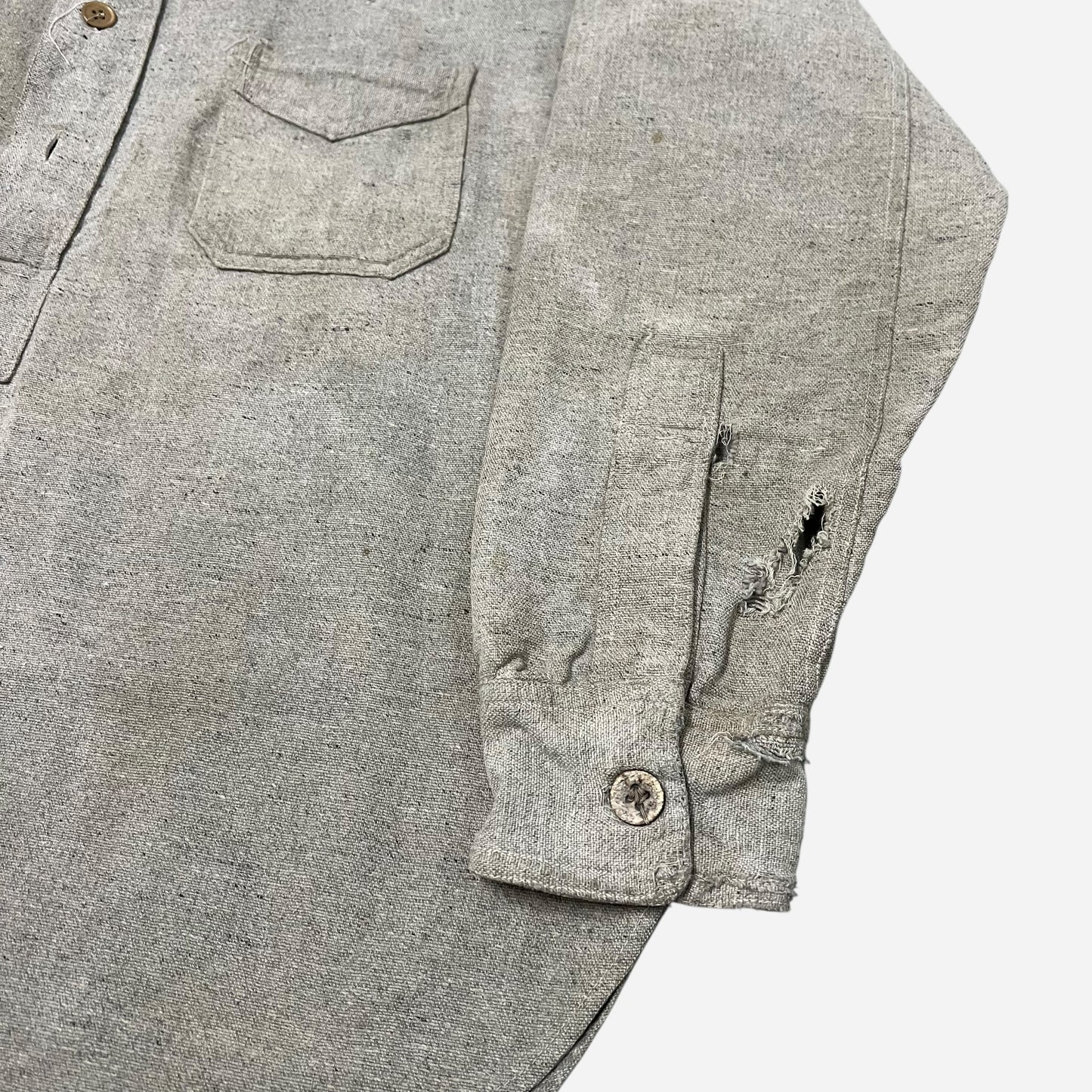 1930s Wool chinstrap flannel work shirt (L)