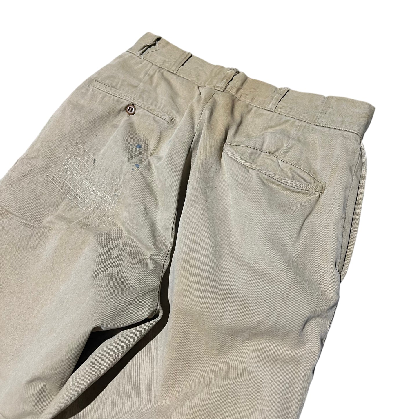 1950s Sail cloth khaki chino work pants (28w)