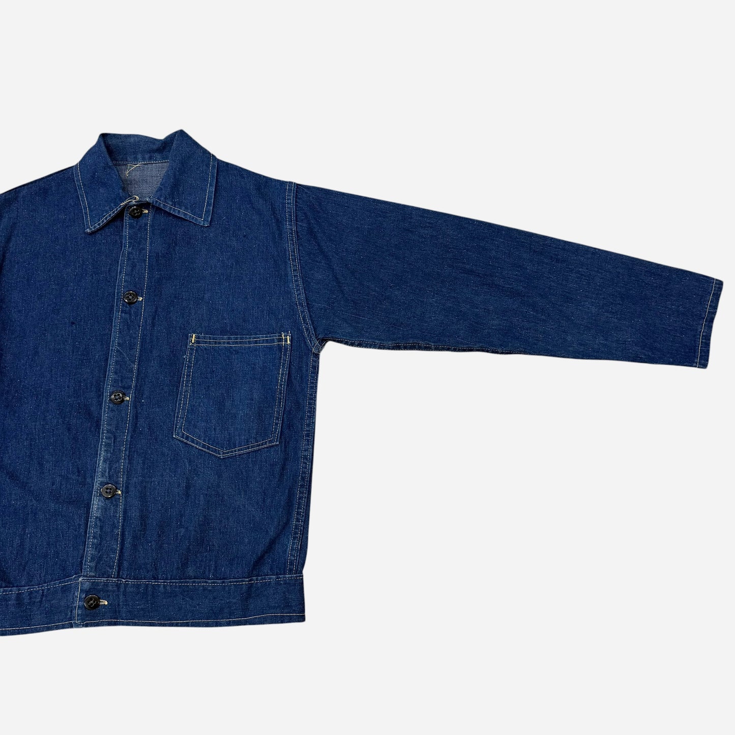 1940s USN W.A.V.E.S single pocket denim work jacket + sweatshirt (S/M)