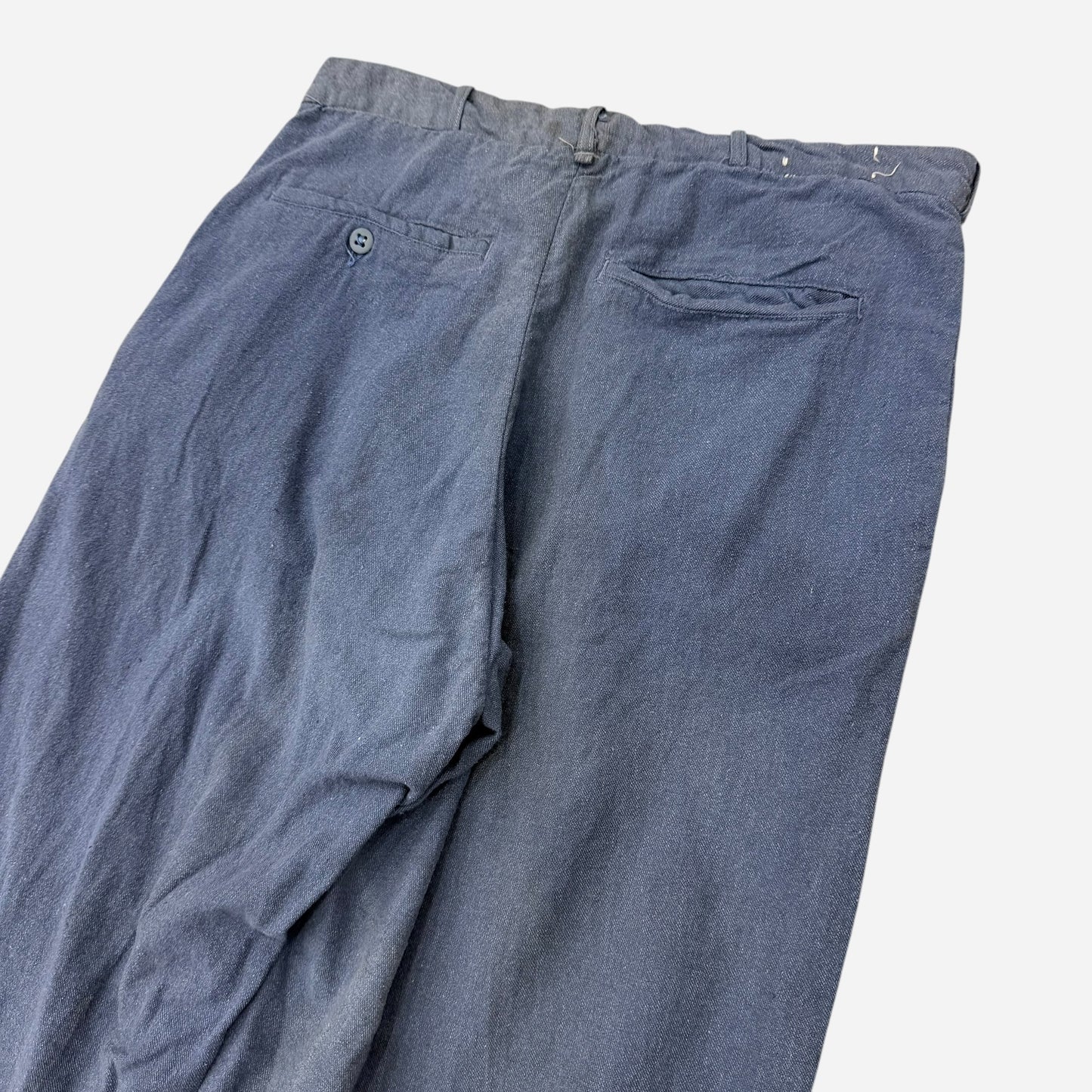 1940s Blue salt & pepper chambray work pants (30w)
