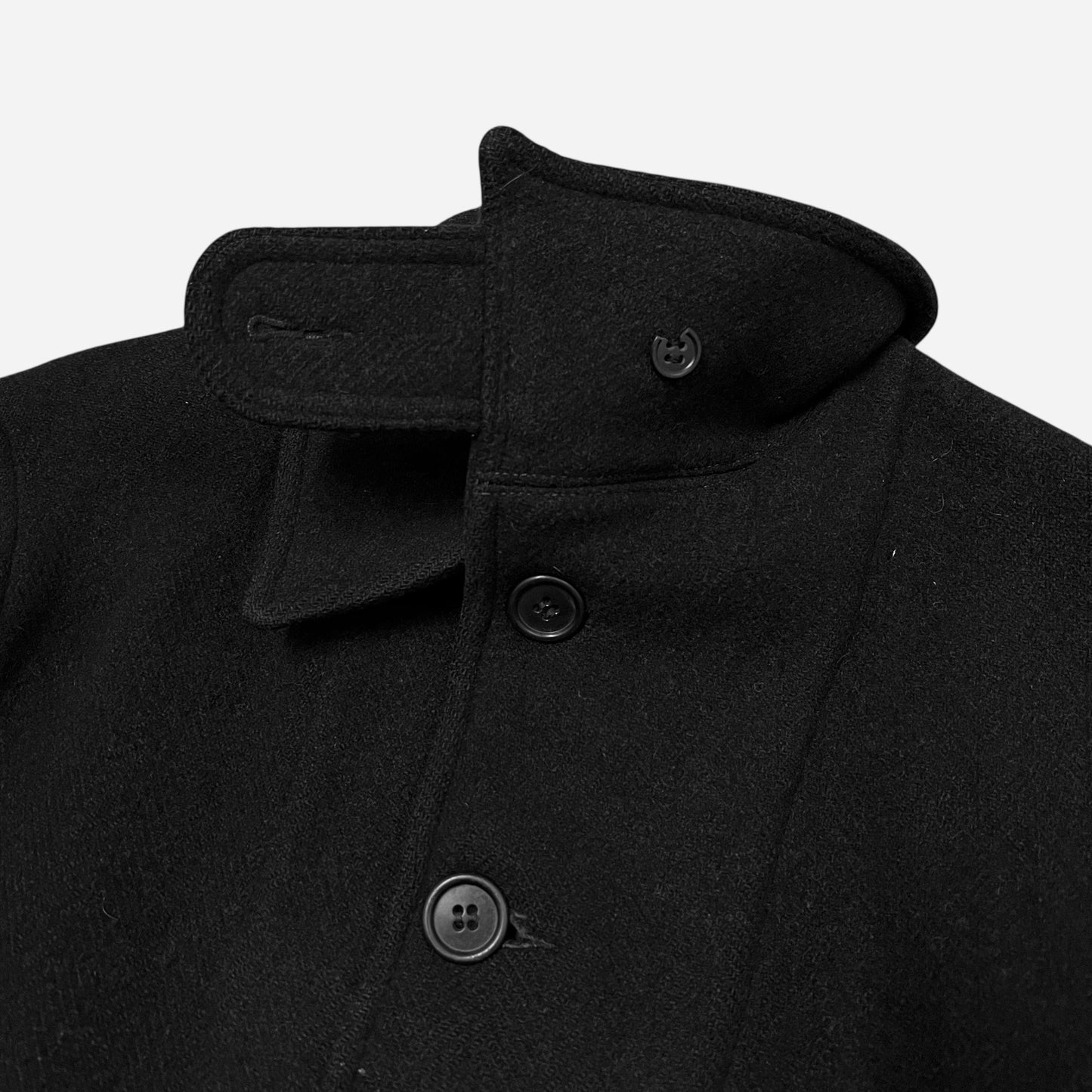 1930s USN Submariner black wool button down coat (M/L)