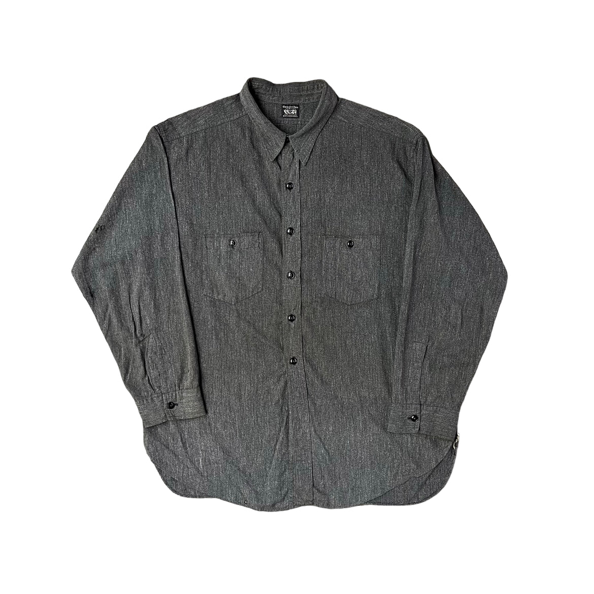 1940s Sweet Orr salt & pepper chambray work shirt (XL)