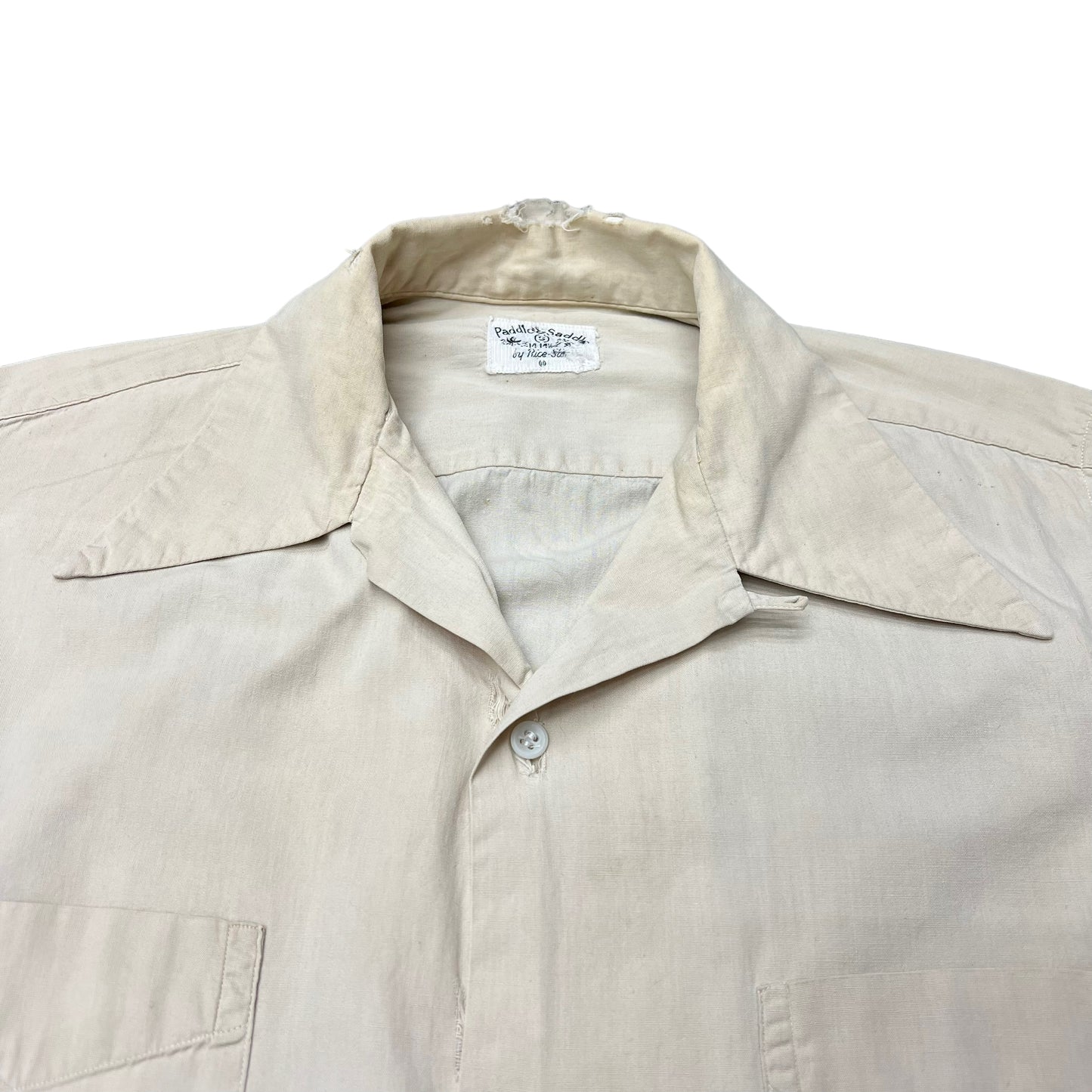 1940s Paddle & Saddle white cotton loop collar shirt (S/M)