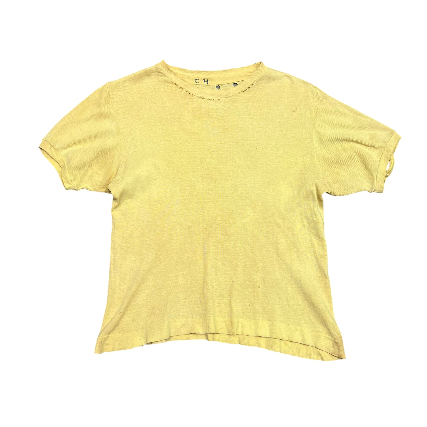 1950s Yellow cotton t shirt (M)