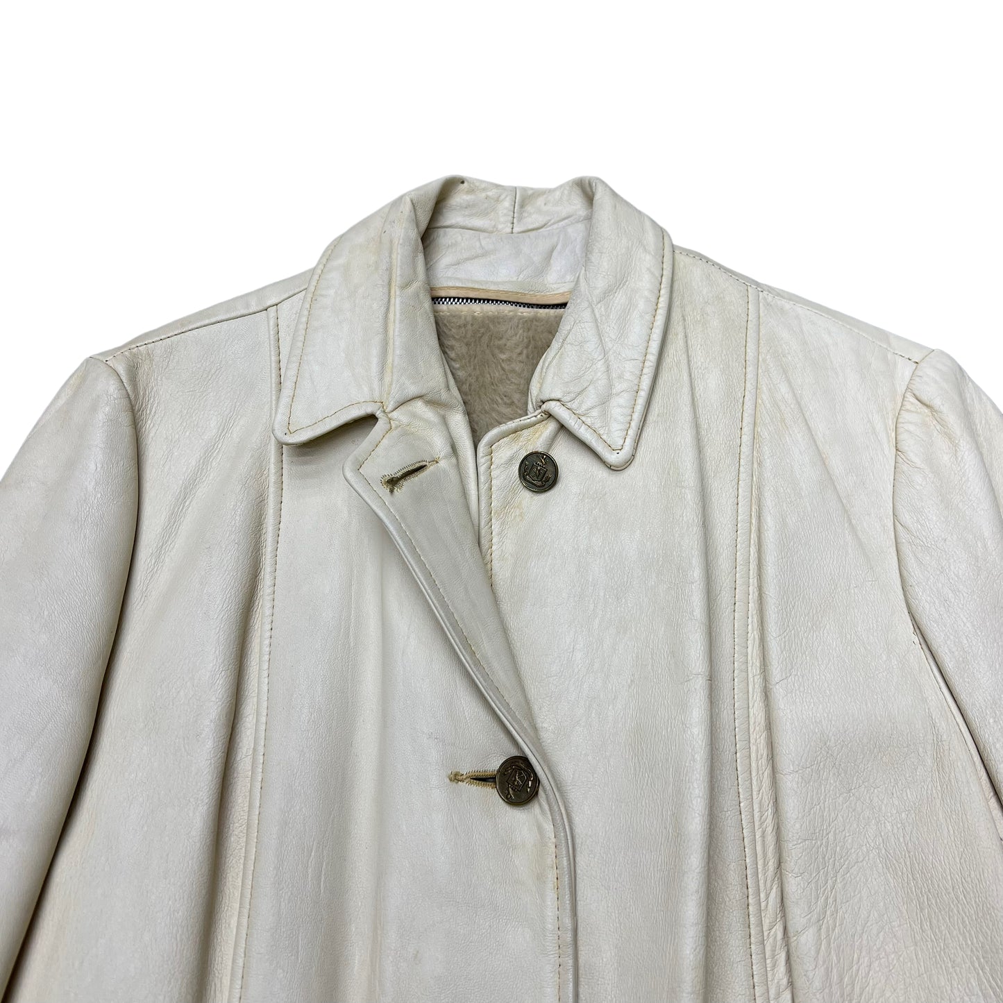 1950s Women’s white leather jacket