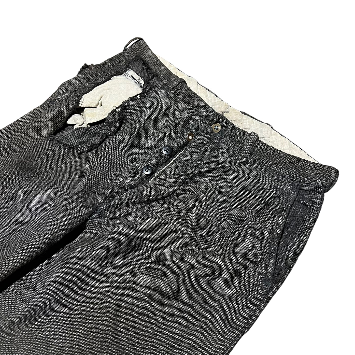 1940s As-is Stifel Ironclad moleskin salt and pepper work pants (30w)