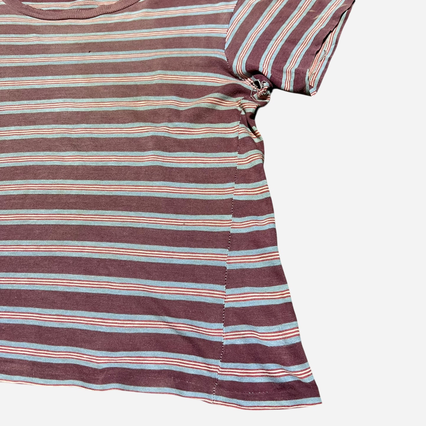 1940s Striped boxy light cotton t shirt (M)