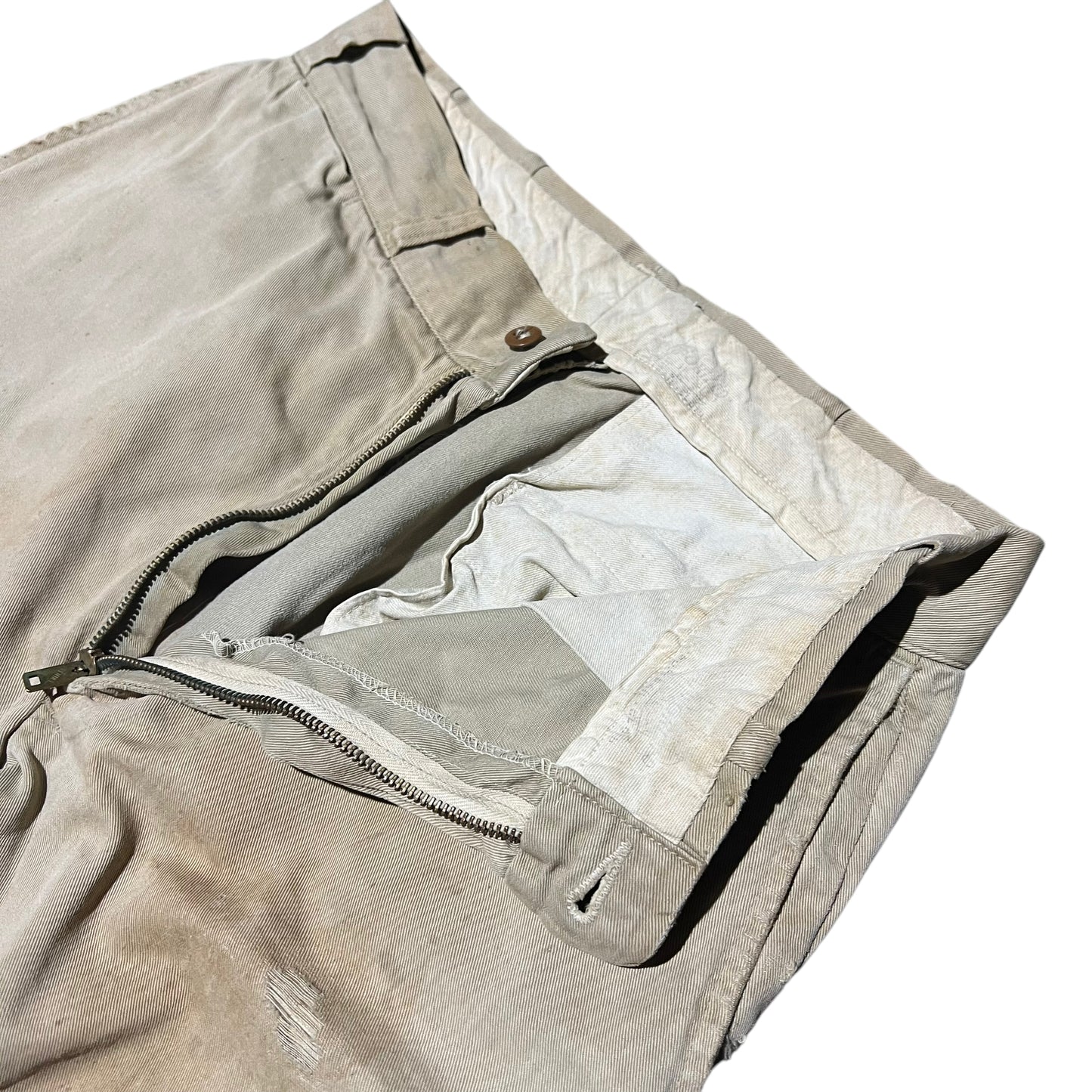 1950s Sail cloth khaki chino work pants (28w)