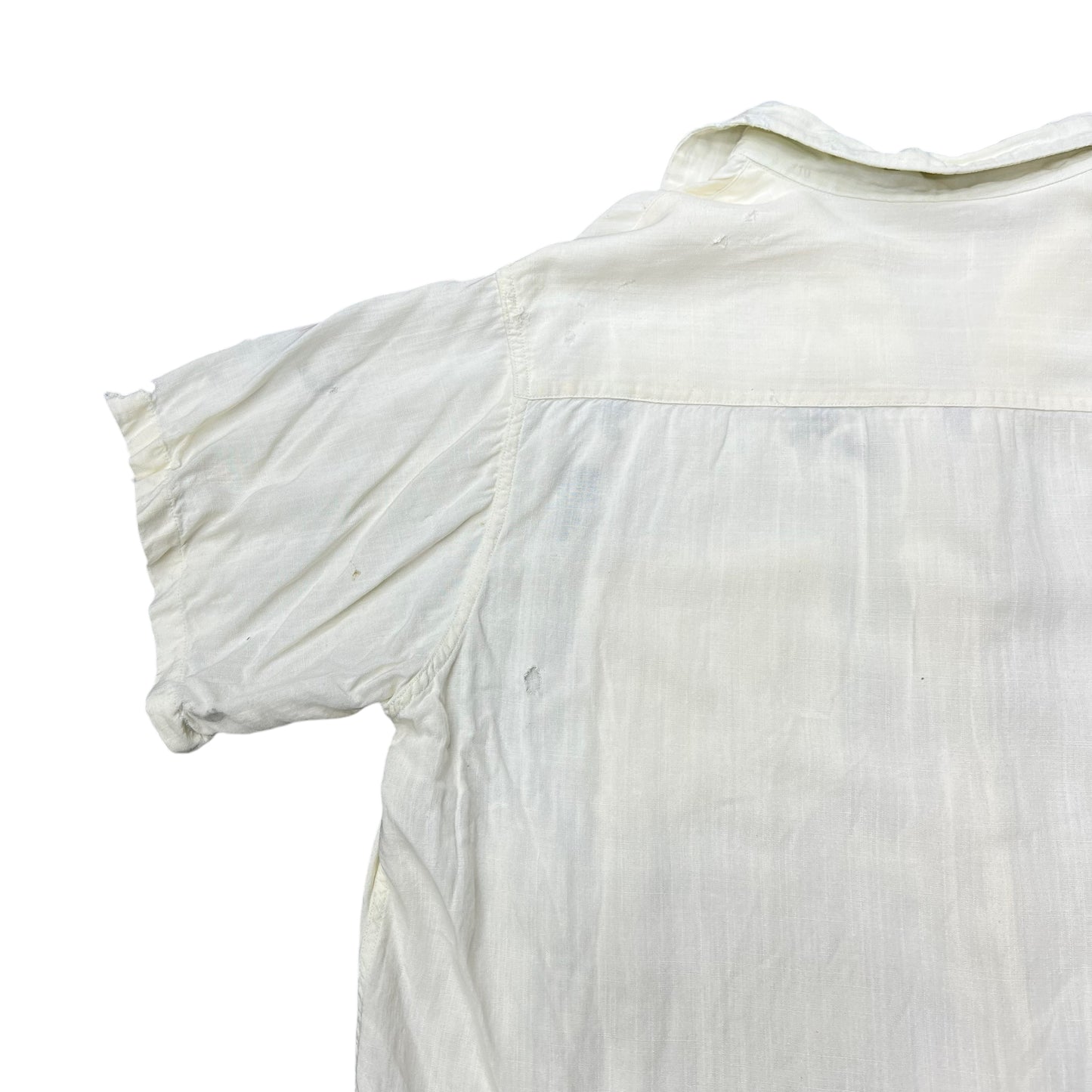 1950s Wings distressed cotton/rayon white cloth shirt (M)