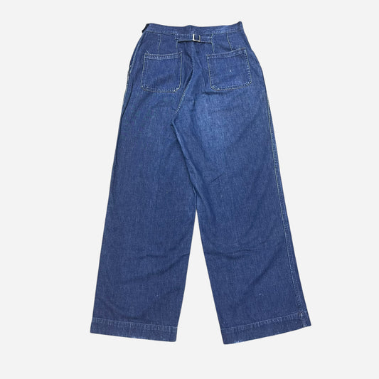 1940s W.A.V.E.S WWII USN Women’s buckle back denim jeans (28w)