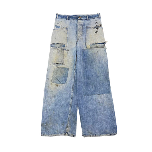 1940s WWII USN 1st pattern denim dungarees (31w)