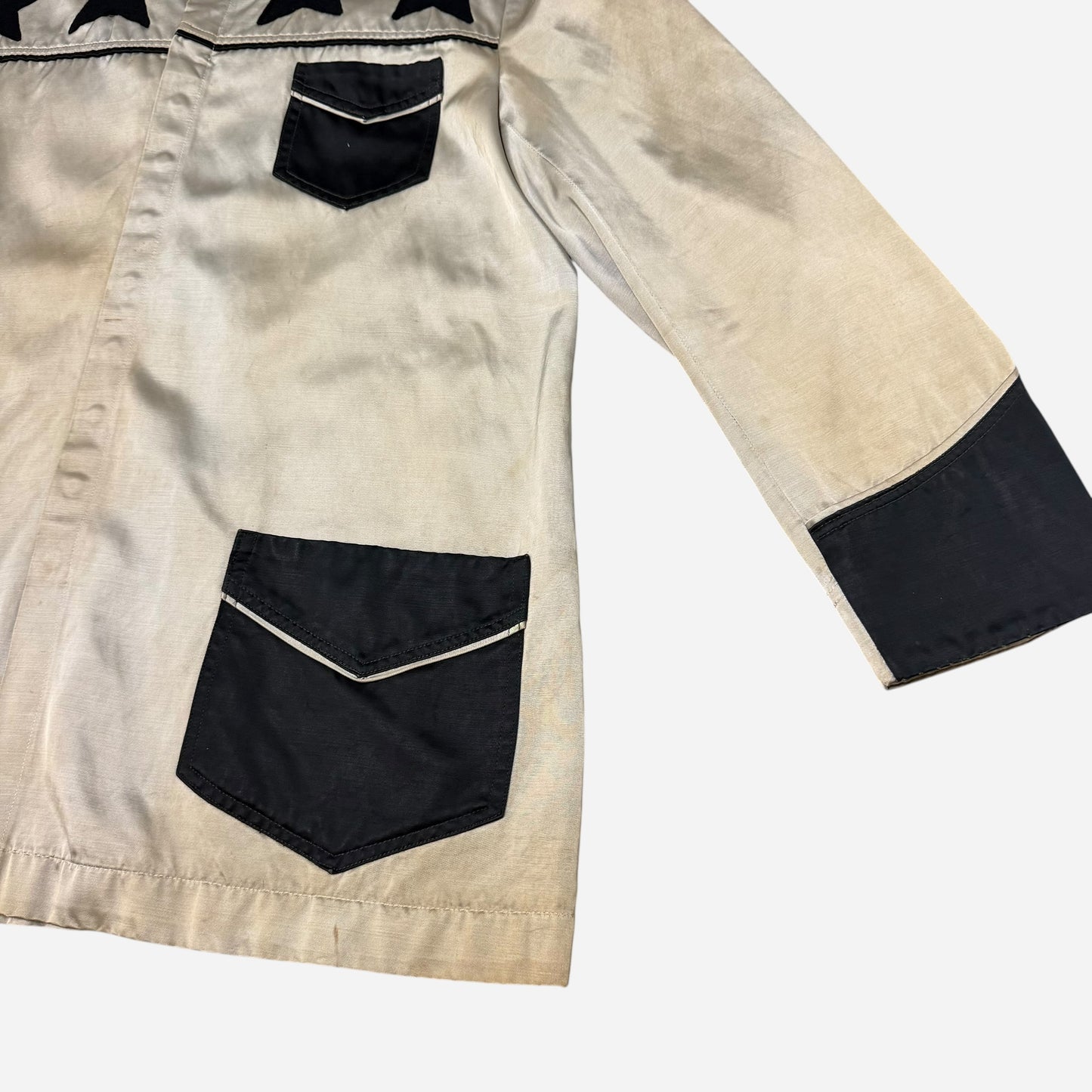 1940s Cowboy rodeo cotton satin star jacket (L/XL)