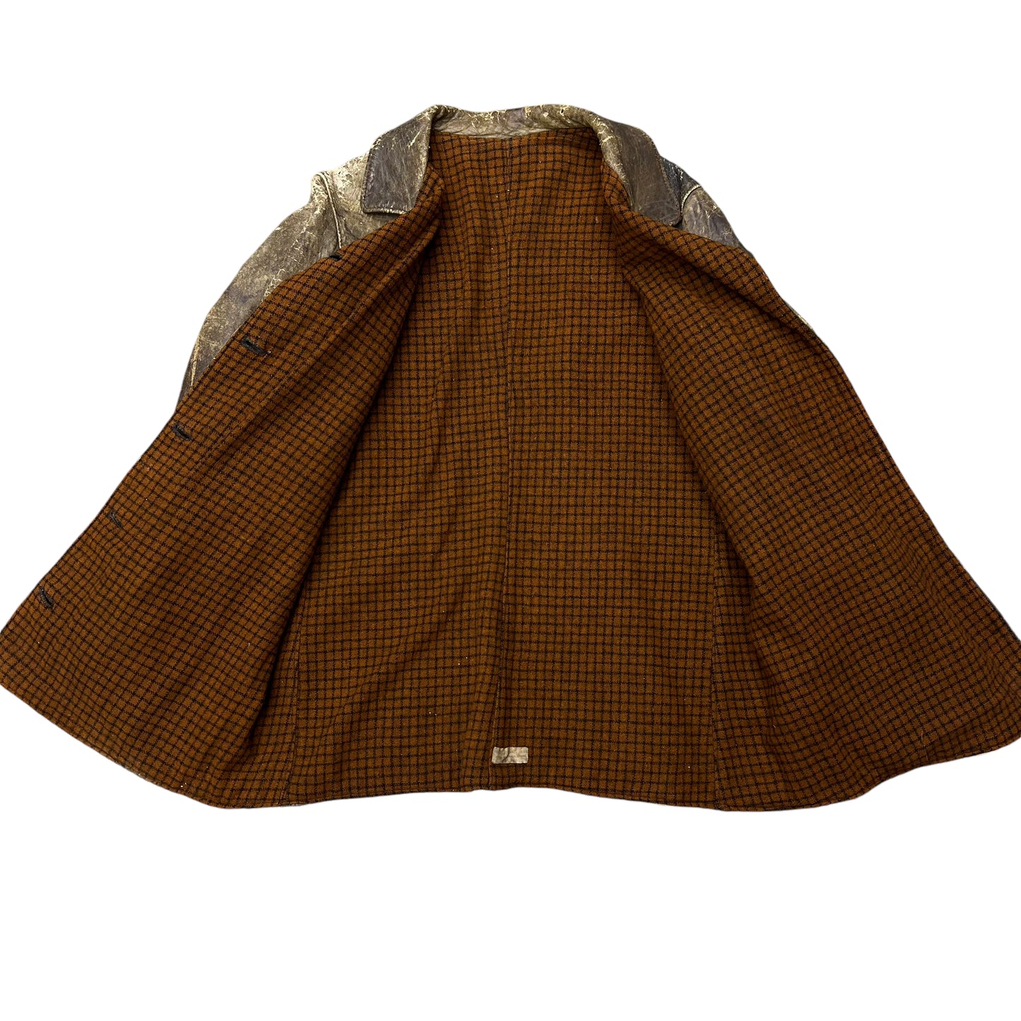 1930s Brown leather car coat (S/M)