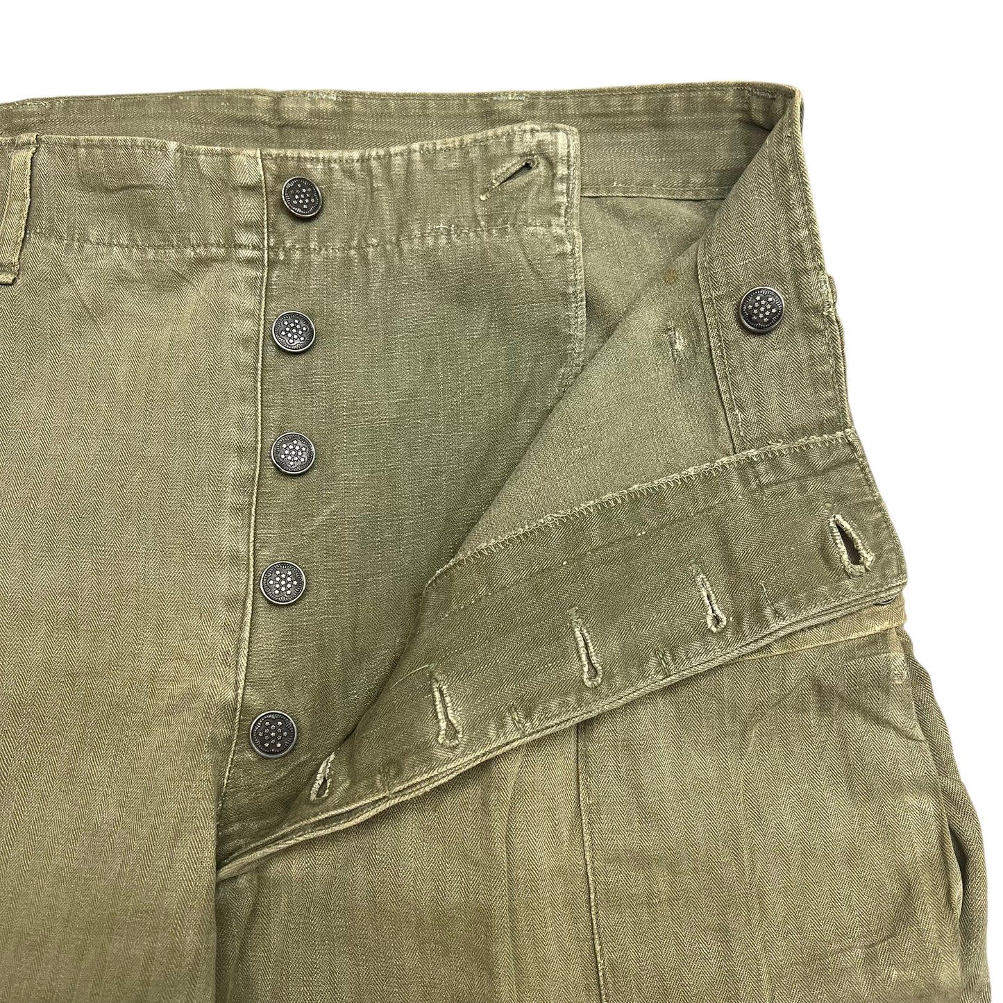 1950s HBT 13 Star button fly cargo US Army pants (32w)