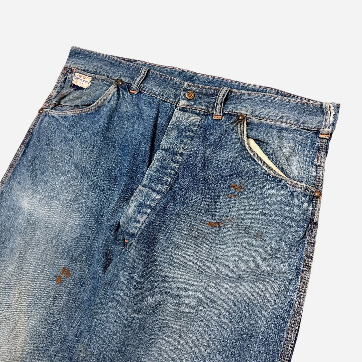 1940s Blue Gem button fly jeans (34w)