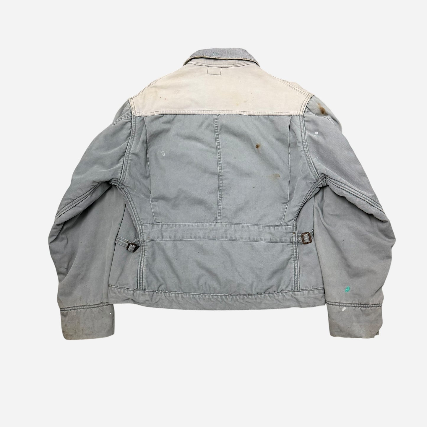 1950s Key brand gray cotton belt back work jacket (M/L)