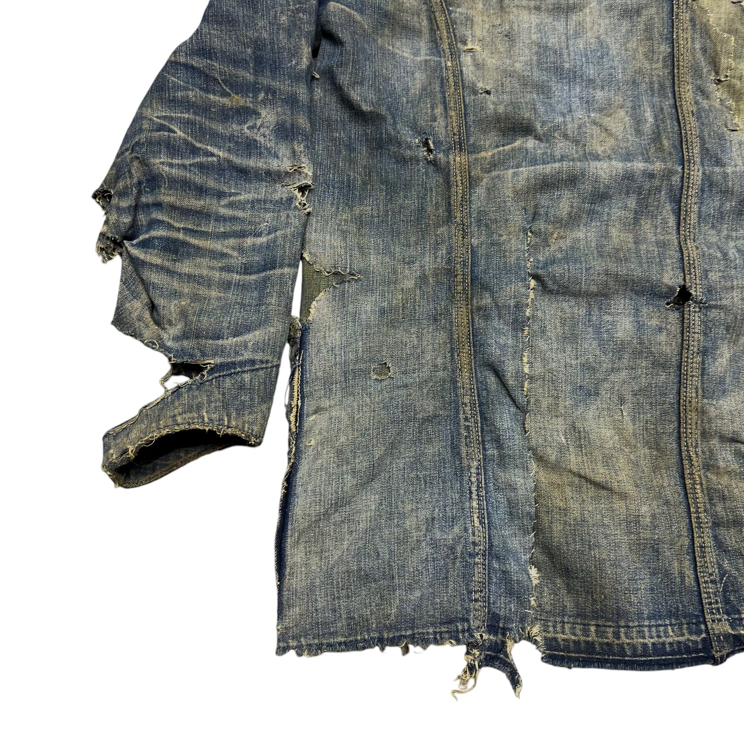 1920s Allen Overall repaired denim chore coat (M)