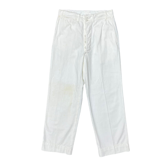 1930s Early WWII white USN sailor pants