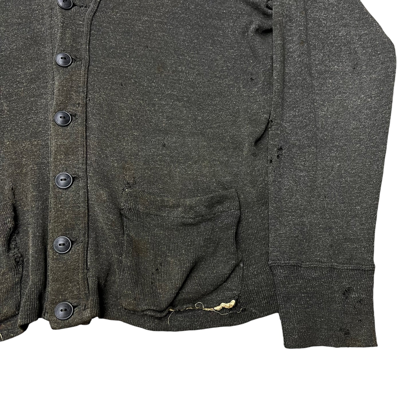 1930s 1940s Black fleck cotton cardigan (L)