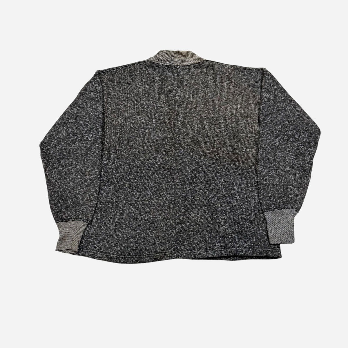 1940s Cotton salt & pepper sweatshirt cardigan (L/XL)