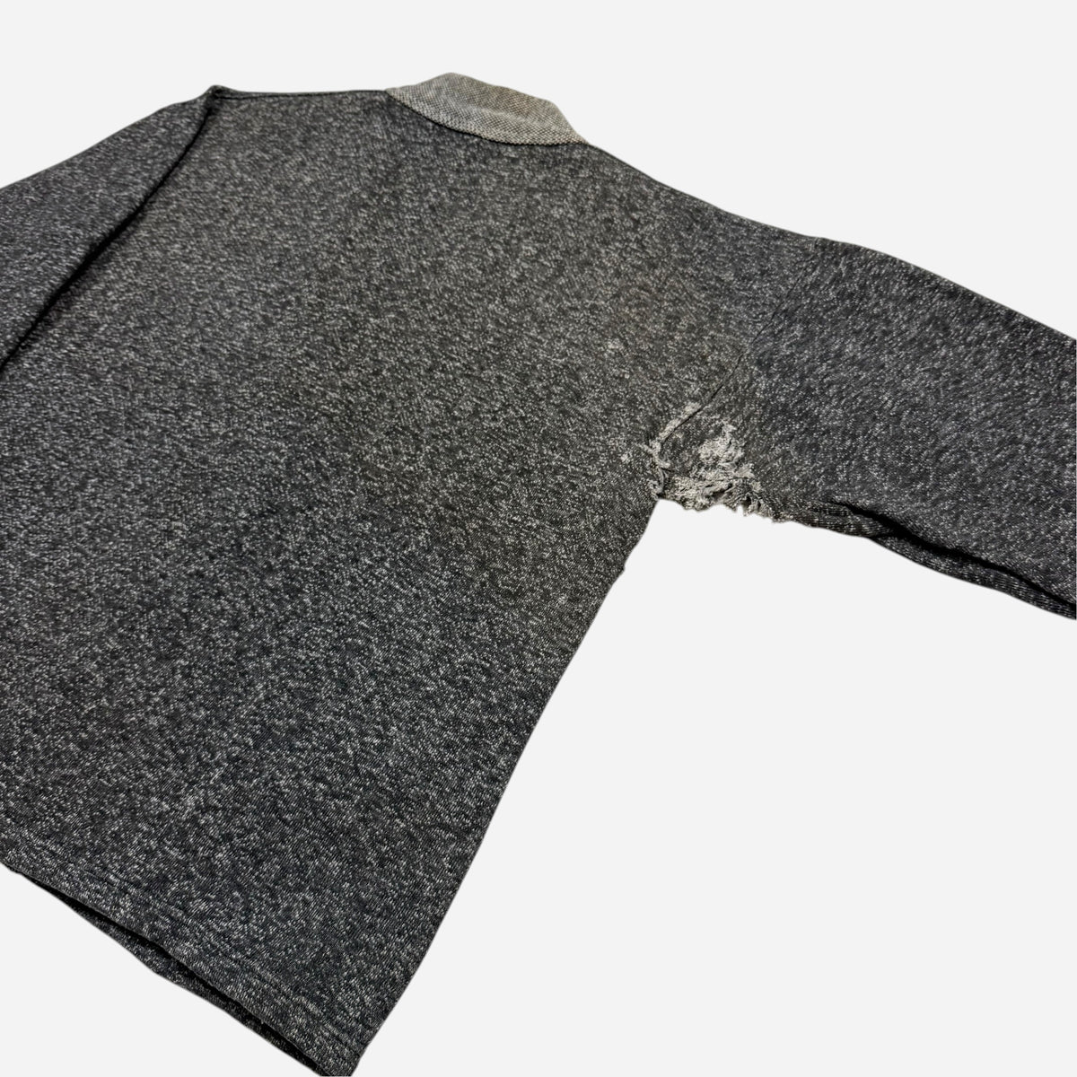 1940s Cotton salt & pepper sweatshirt cardigan (L/XL)