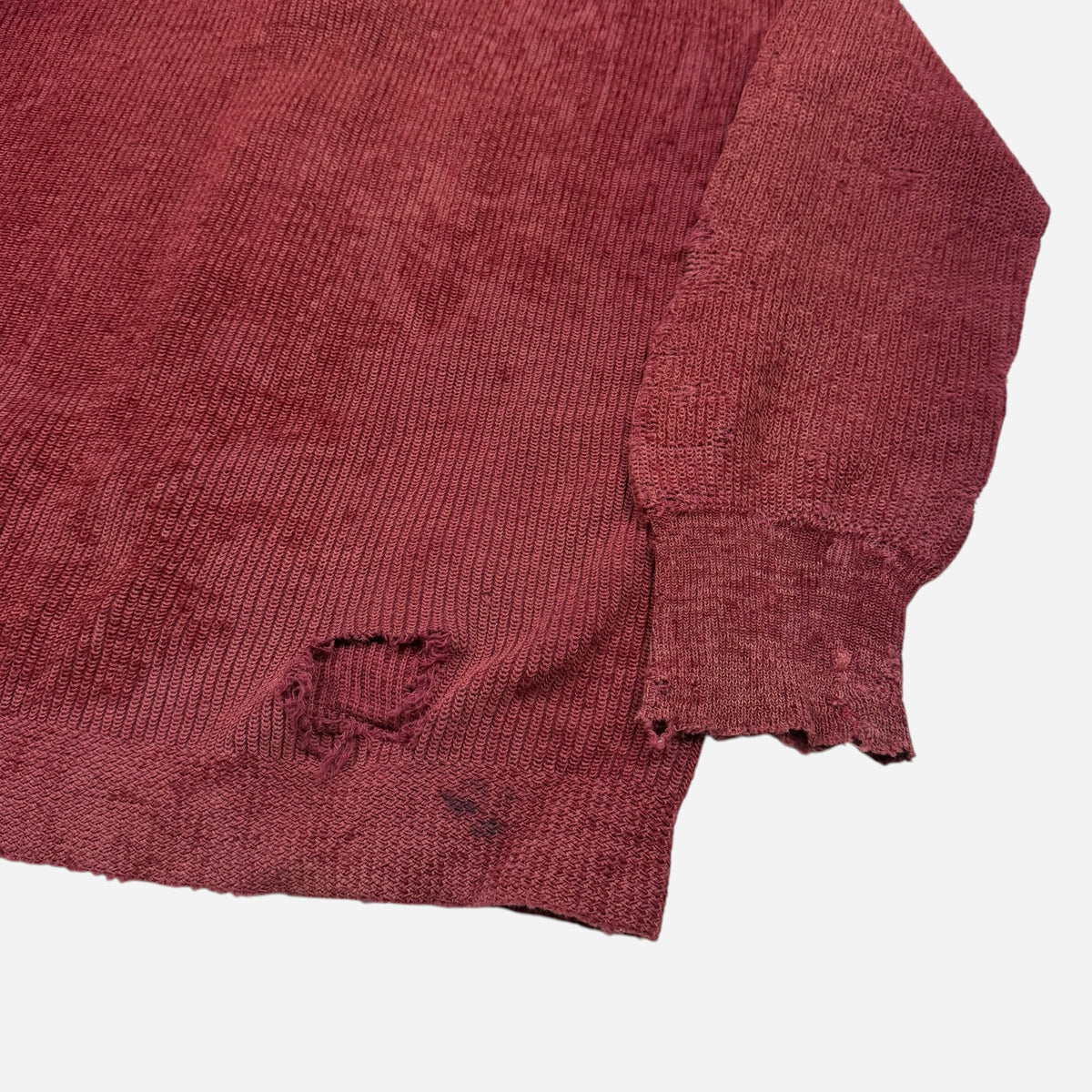 1930s Red wool shawl collar cardigan (M)