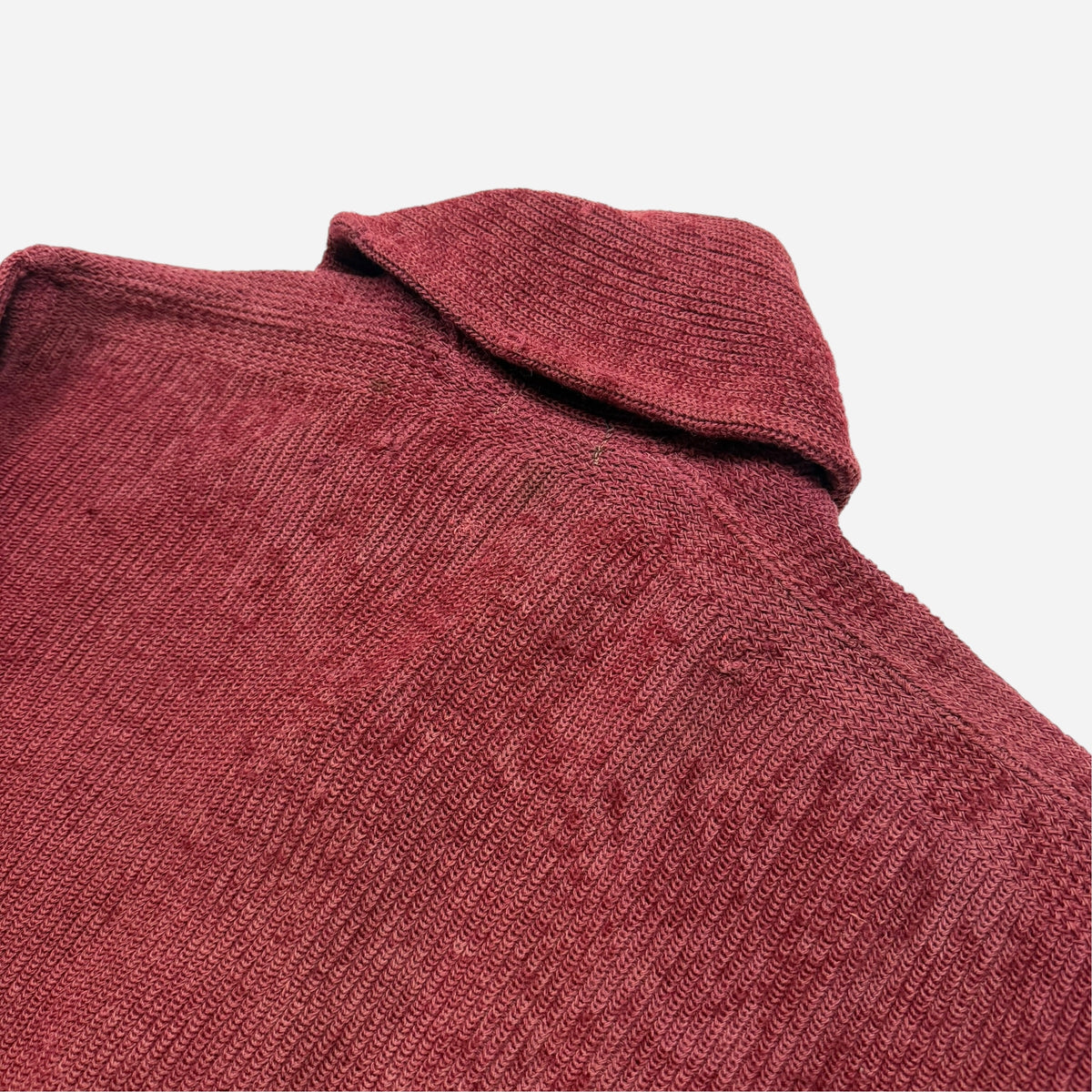 1930s Red wool shawl collar cardigan (M)