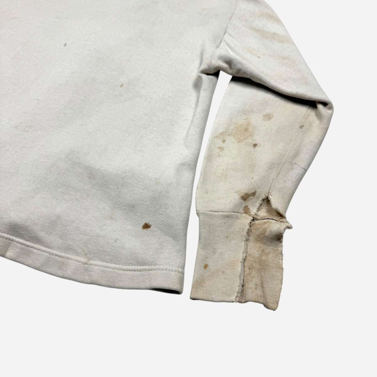 1940s White cotton sweatshirt cardigan (M)