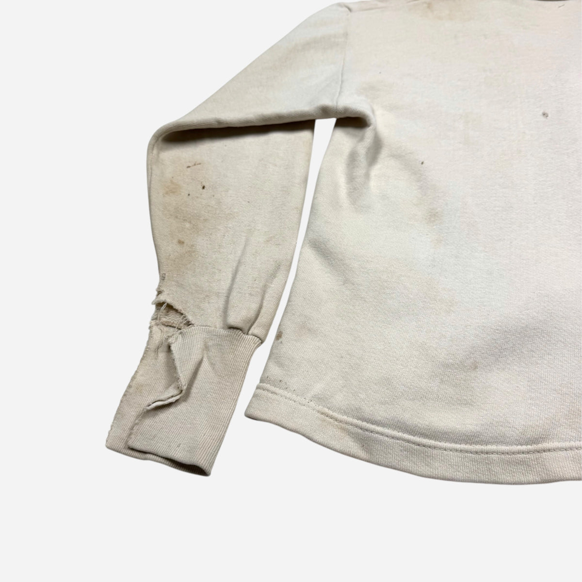 1940s White cotton sweatshirt cardigan (M)