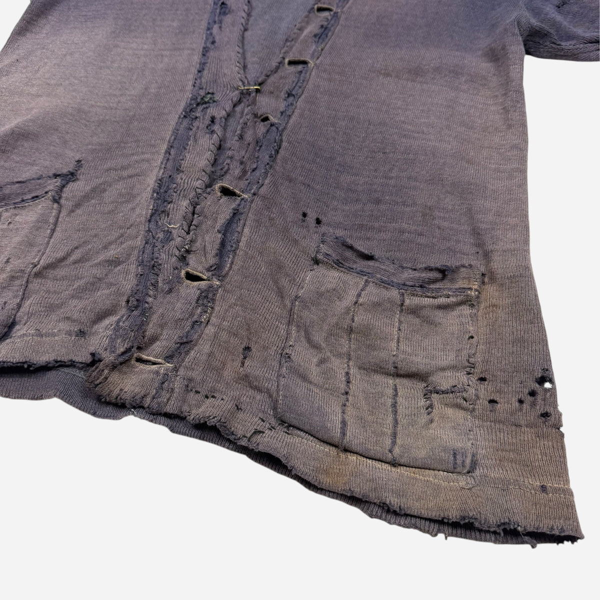 1940s Sun faded purple/blue cotton cardigan (M)