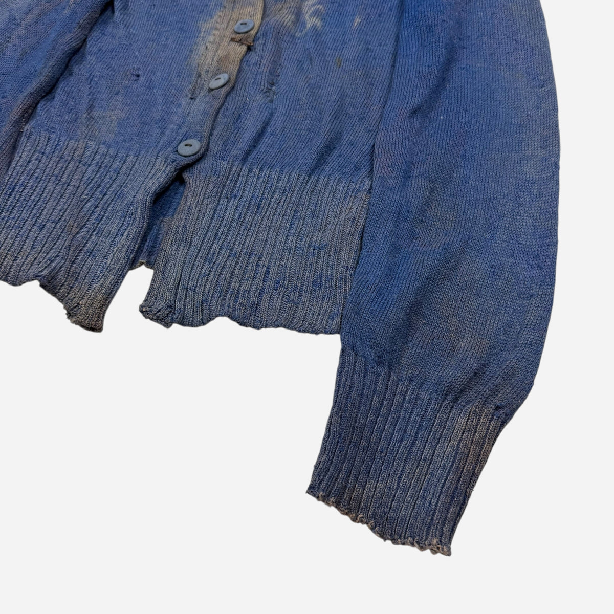1930s Blue wool collared knit cardigan (M/L)