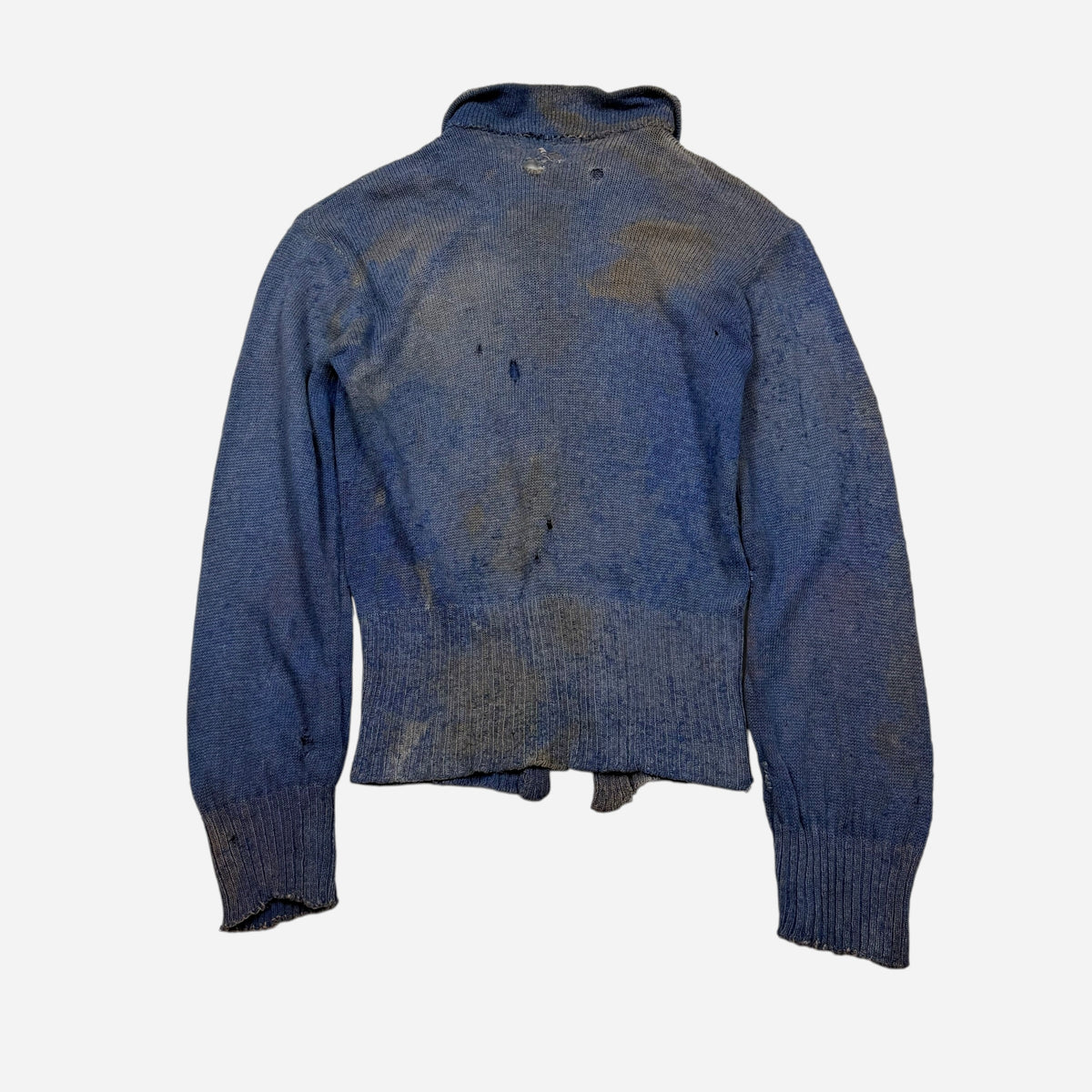1930s Blue wool collared knit cardigan (M/L)